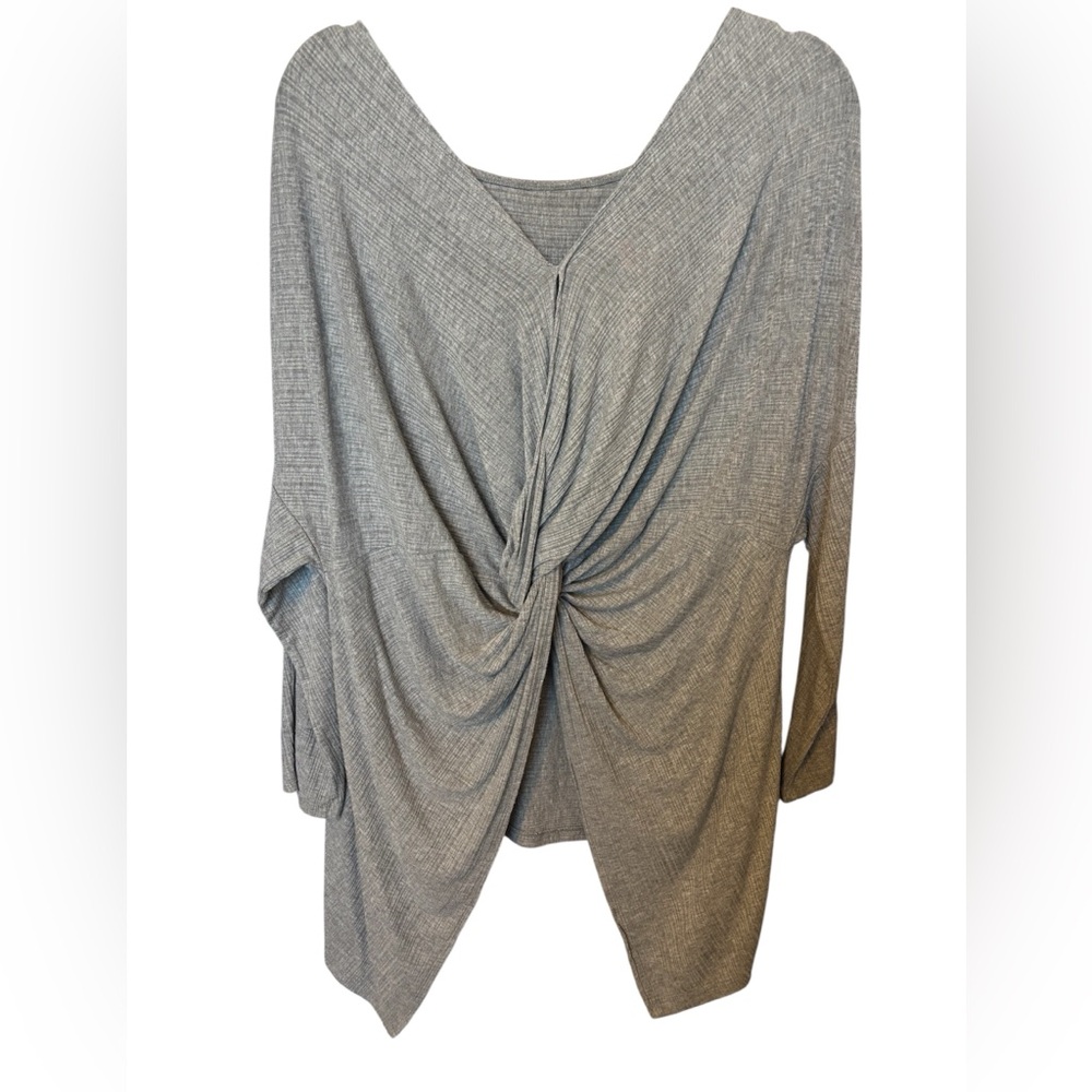 Gray Top with Unique Back Detail Basics